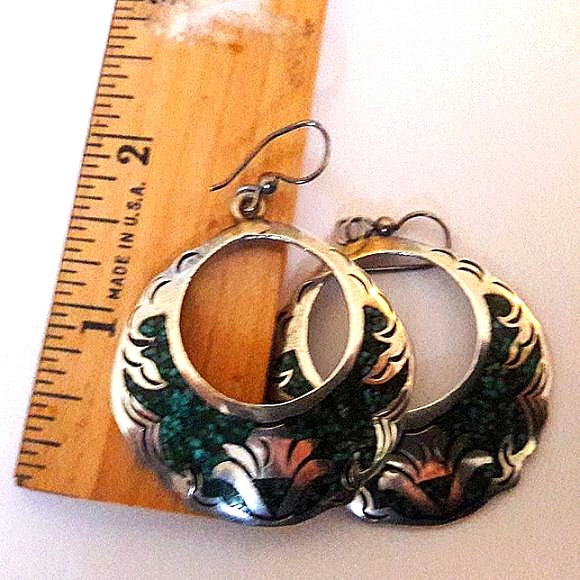 Handcrafted Vintage Abalone Earrings - Picture 5 of 5